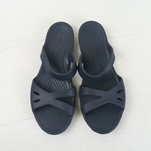 Crocs Kelli Sandals Women Size 8 Blue Strappy Slide Slip On Comfort Shoes